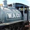 Angle two shot of Steam Locomotive WACo 6